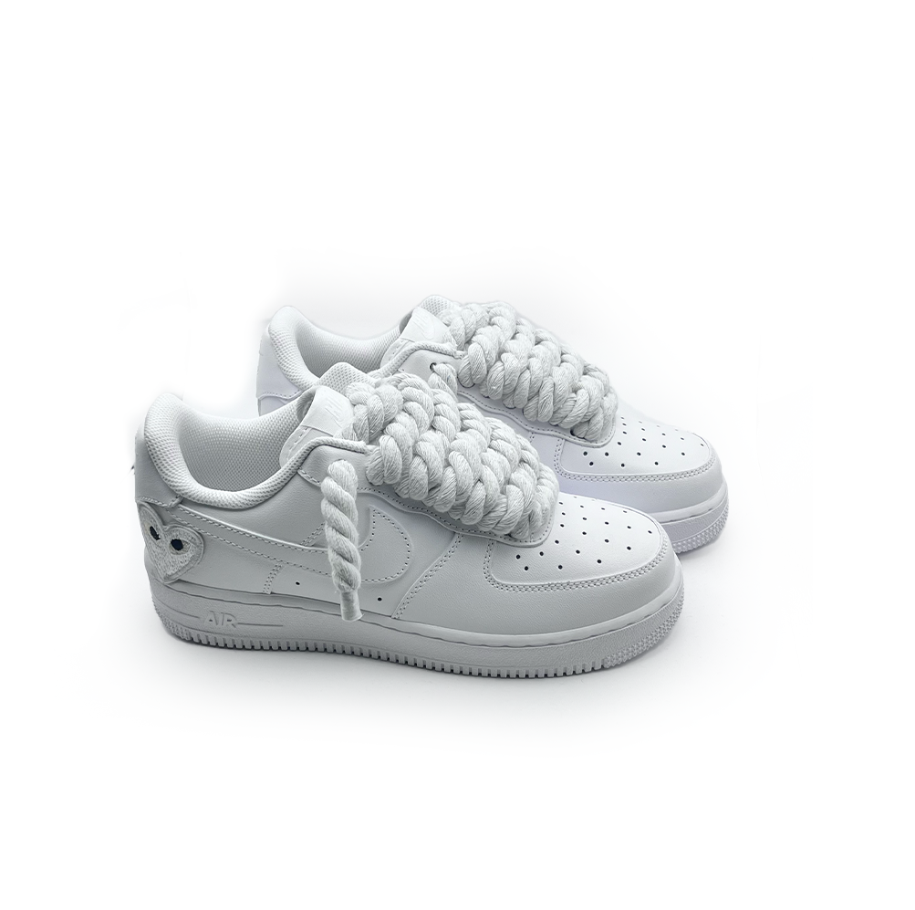 Custom Nike AF1 '' Rope Laces '' Love stride White