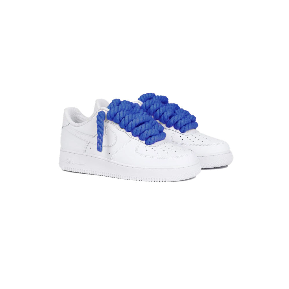Custom Nike AF1 White “Rope Laces” Blau -
