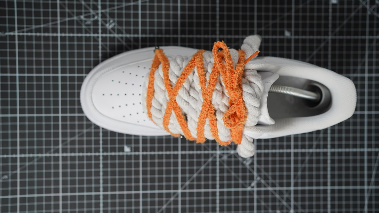 Custom Nike AF1 White “ROPE LACES” Dunk Orange#2