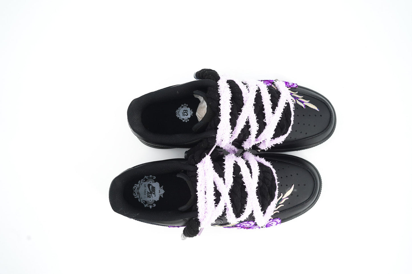 Custom Nike AF1 Black “ROPE LACES” Lila Parfait