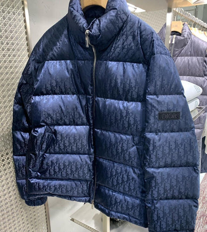Dior - Doudoune avec logo monogramme Dior Bleu Marine