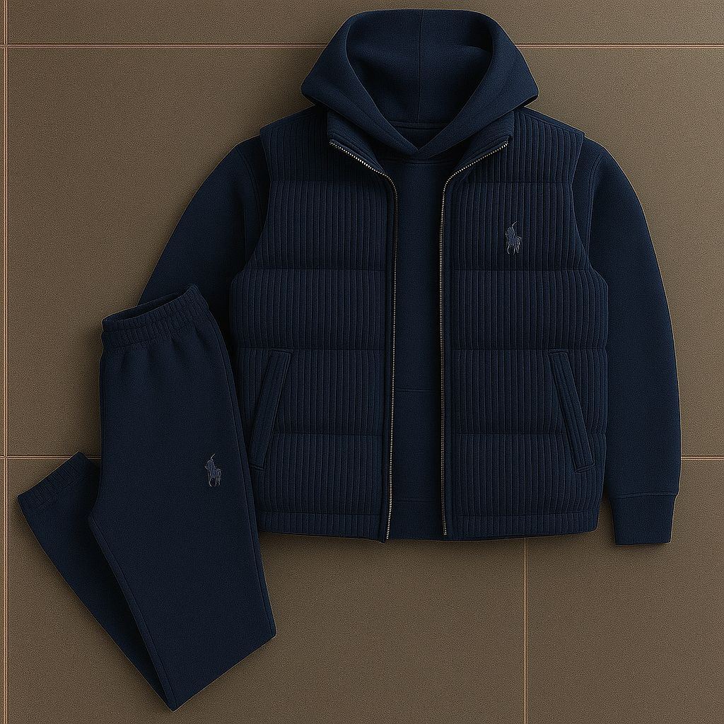 Ensemble PRL™ – Sweat à Capuche, Gilet Matelassé & Pantalon