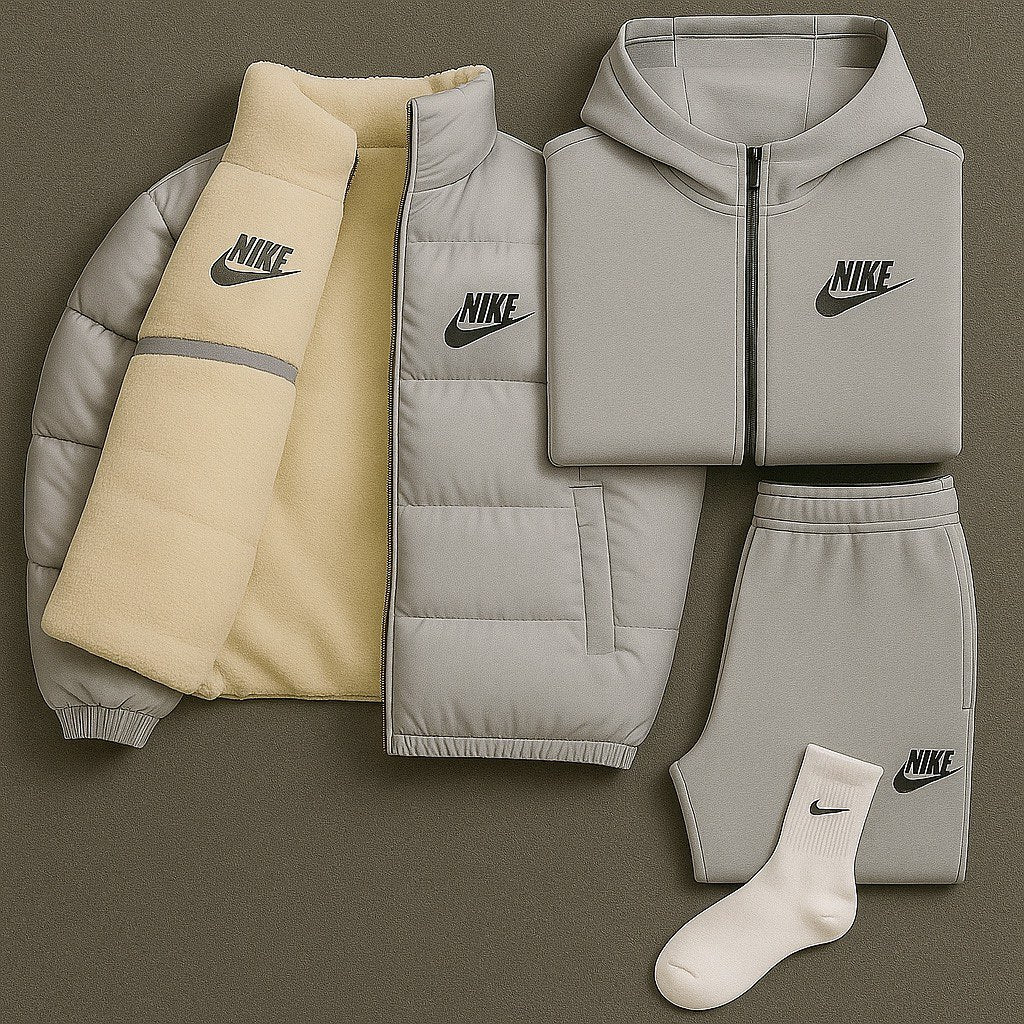 NK Essential – Ensemble Hiver, Doudoune Reversible, Combinaison Tech