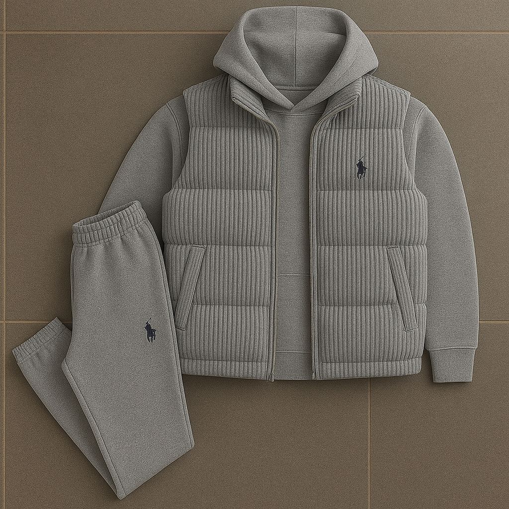 Ensemble PRL™ – Sweat à Capuche, Gilet Matelassé & Pantalon