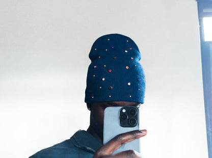 Custom steel blue Beanie lisabon