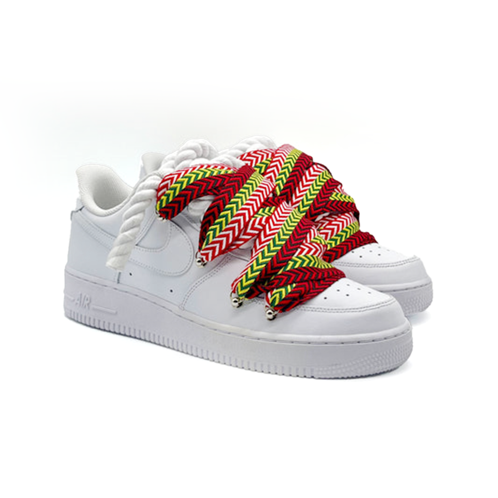 Custom Nike AF1 Weiß ,, Lanvin Laces '' Rot