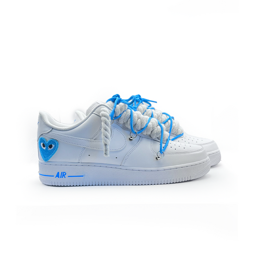 Custom Nike AF1 '' Rope Laces '' Love stride Blue