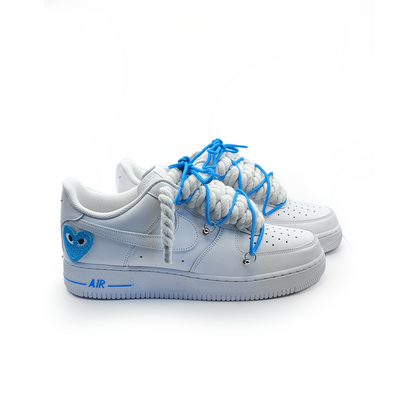 Custom Nike AF1 '' Rope Laces '' Love stride Blue