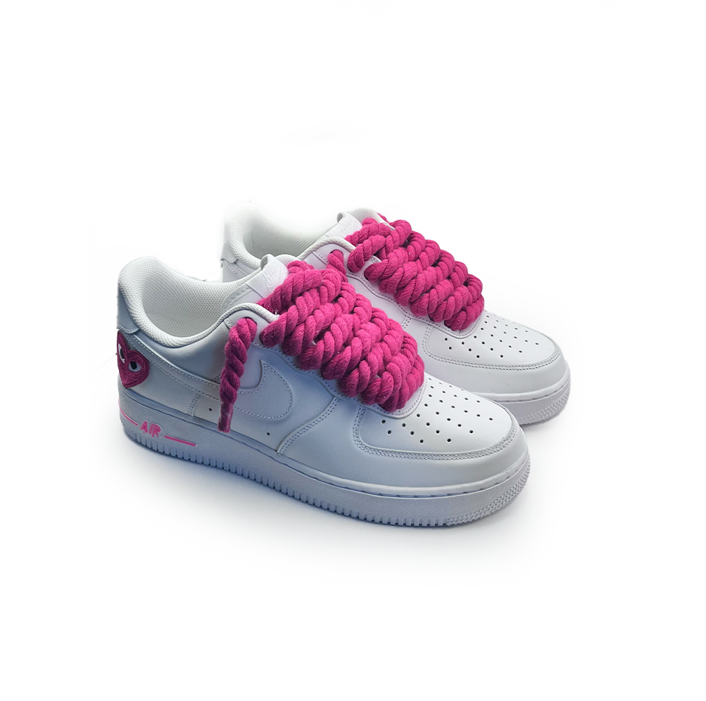 Custom Nike AF1 '' Rope Laces '' Love stride Pink