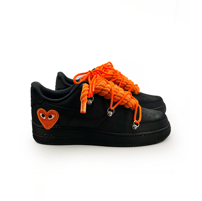 Custom Nike AF1 '' Rope Laces '' Love stride Orange #2