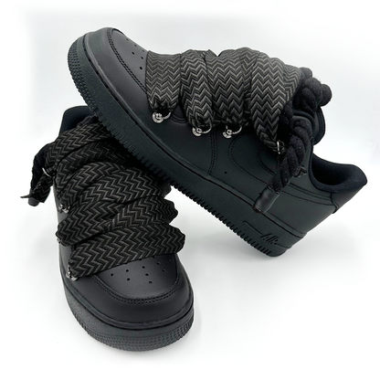 Custom Nike AF1 Black ,, Lanvin Laces '' Black