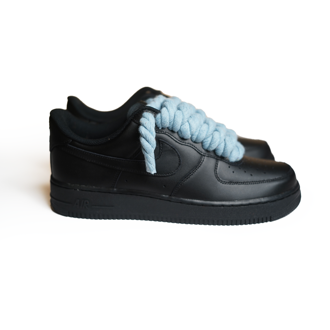 Custom Black Sneakers “Rope Laces”