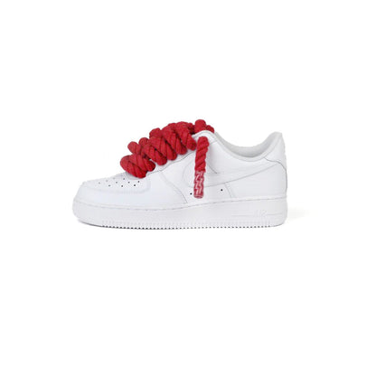 Custom Sneakers Weiß “Rope Laces” Rot