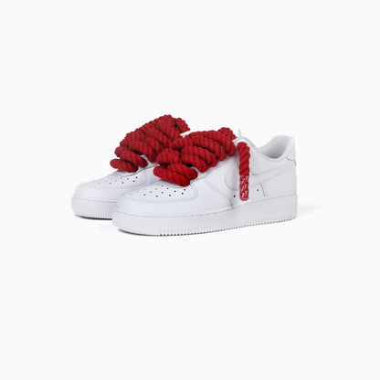 Custom Sneakers Weiß “Rope Laces” Rot