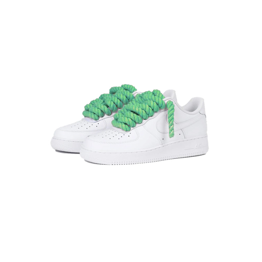 Custom Sneakers Weiß “Rope Laces” Grün