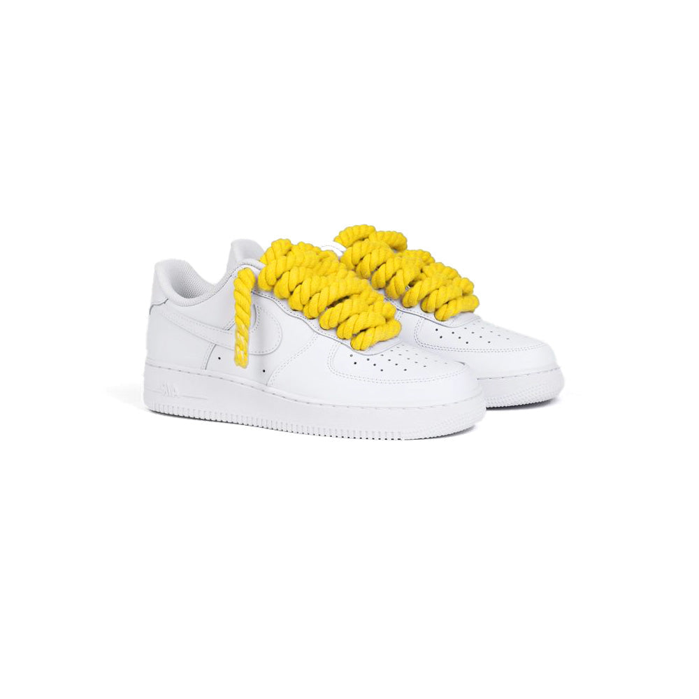 Custom Nike AF1 White “Rope Laces” Yellow