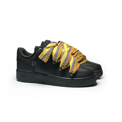 Custom Nike AF1 Black ,, Lanvin Laces '' Yellow