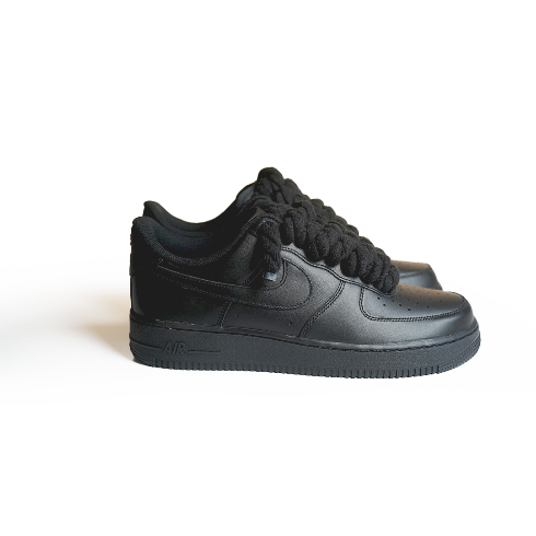 Custom Black Sneakers “Rope Laces”#1