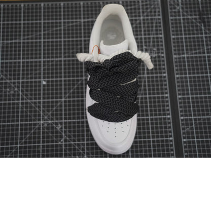Custom Nike AF1 Weiß ,, Lanvin Laces '' Black Thorns