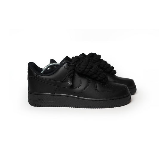 Custom Nike AF1 Black “Rope Laces”