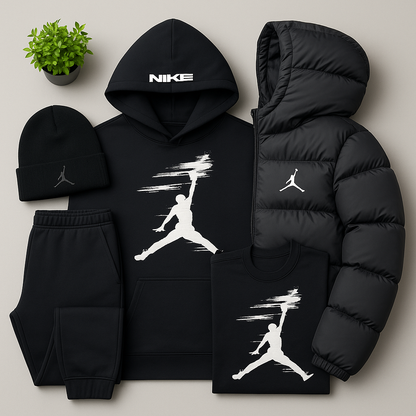 JRD Essential – Ensemble Hiver avec Sweat à Capuche, Pantalon et Doudoune Matelassée