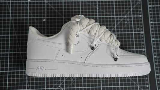 Custom Nike AF1 White “ROPE LACES” Dunk White