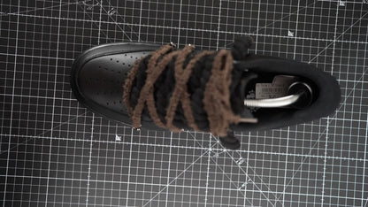 Custom Nike AF1 Black “ White ROPE LACES” Dunk earthy beige-brown