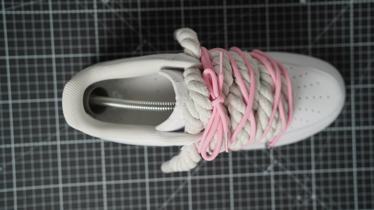 Custom Nike AF1 White “ROPE LACES” Dunk Pink #1