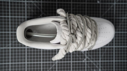 Custom Nike AF1 White “ROPE LACES” Dunk Grau