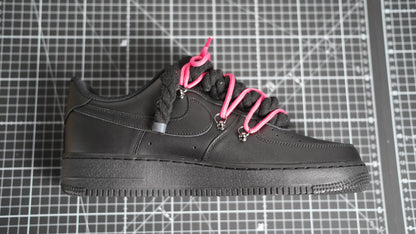 Custom Nike AF1 Black “ROPE LACES” Dunk Pink #2
