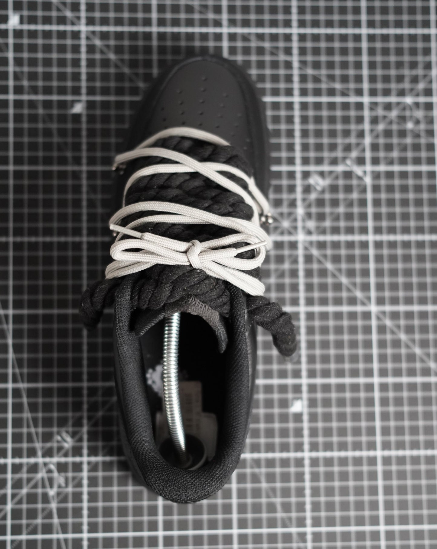 Custom Nike AF1 Black “ROPE LACES” Dunk Grau