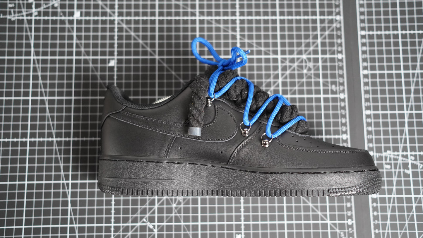 Custom Nike AF1 Black “ROPE LACES” Dunk Blau #1