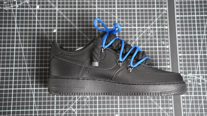 Custom Nike AF1 Black “ROPE LACES” Dunk Blau #1
