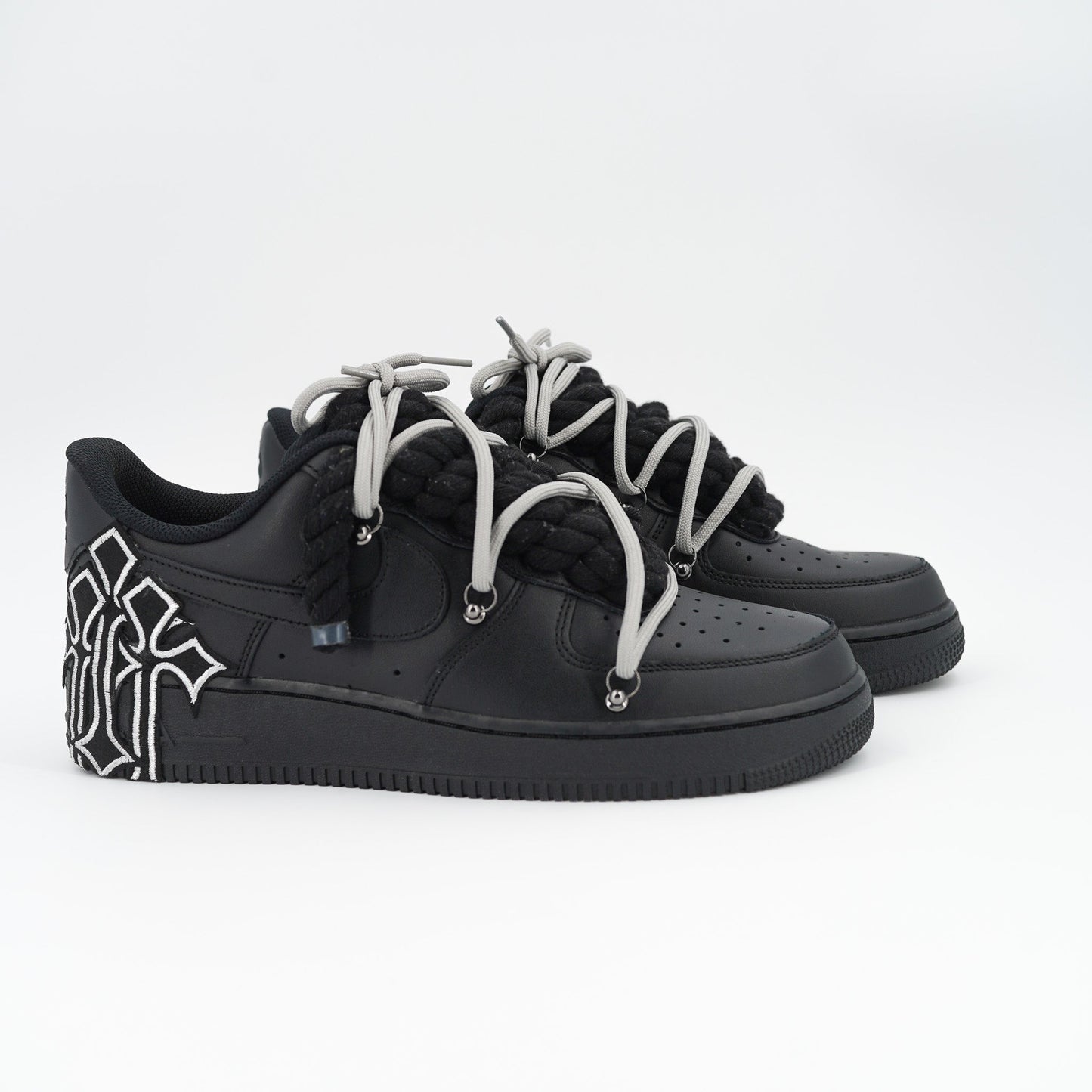 Custom Sneakers '' Rope Laces '' Thorns Black