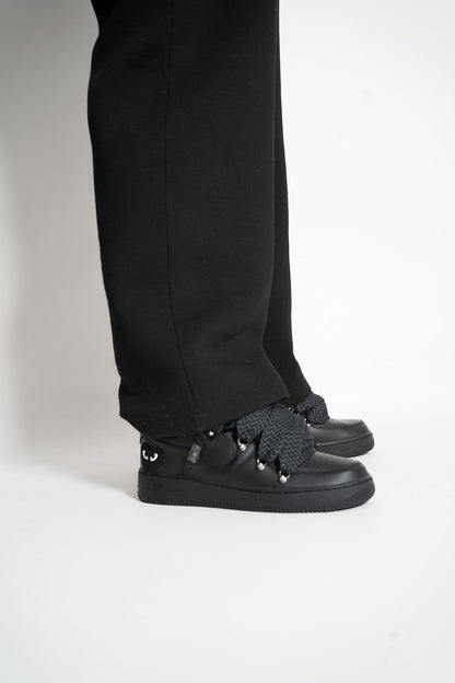 Custom Nike AF1 Black love stride ,, Lanvin Laces '' Black