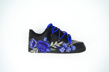 Custom Nike AF1 Black “ROPE LACES” Blue Parfait