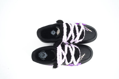 Custom Nike AF1 Black “ROPE LACES” Lila Parfait
