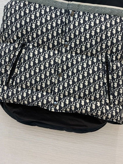 Dior - Doudoune sans manche avec logo monogramme Bleu Marine Blanc