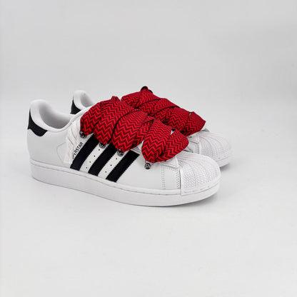 Custom Sneakers Superstar White Lanvin Red