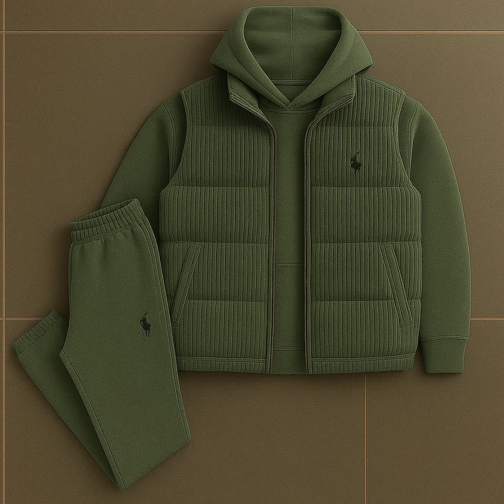 Ensemble PRL™ – Sweat à Capuche, Gilet Matelassé & Pantalon