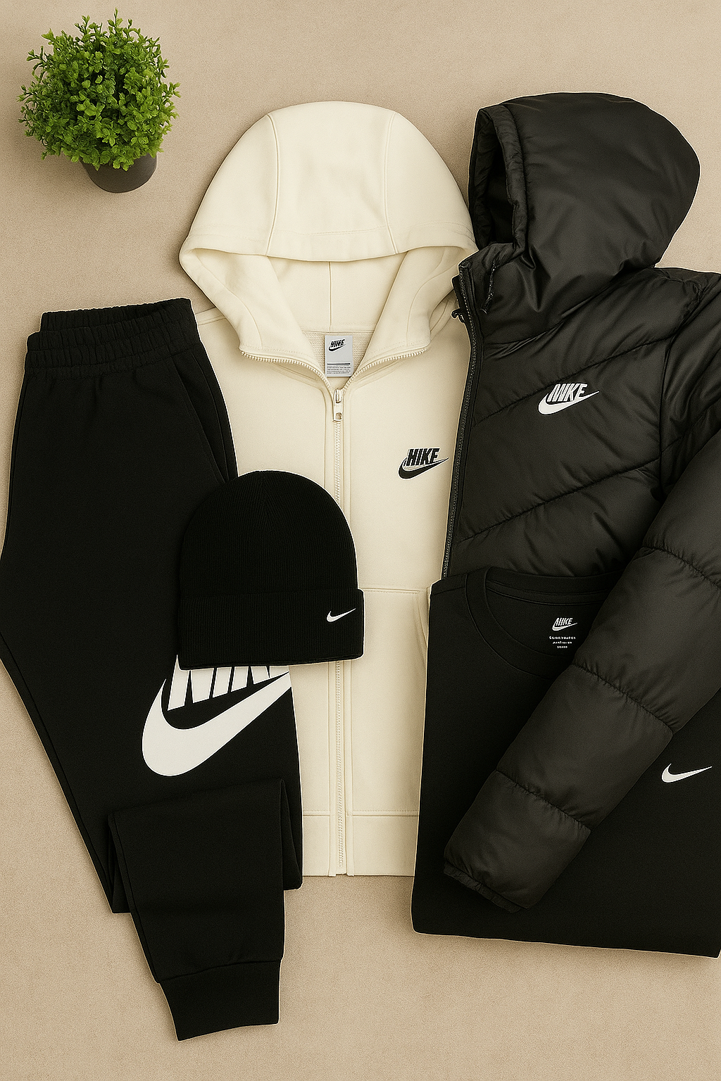 Ensemble Nk Hiver – Doudoune, Hoodie, Pantalon & Bonnet