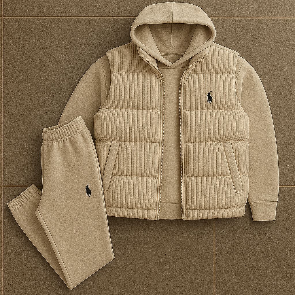Ensemble PRL™ – Sweat à Capuche, Gilet Matelassé & Pantalon