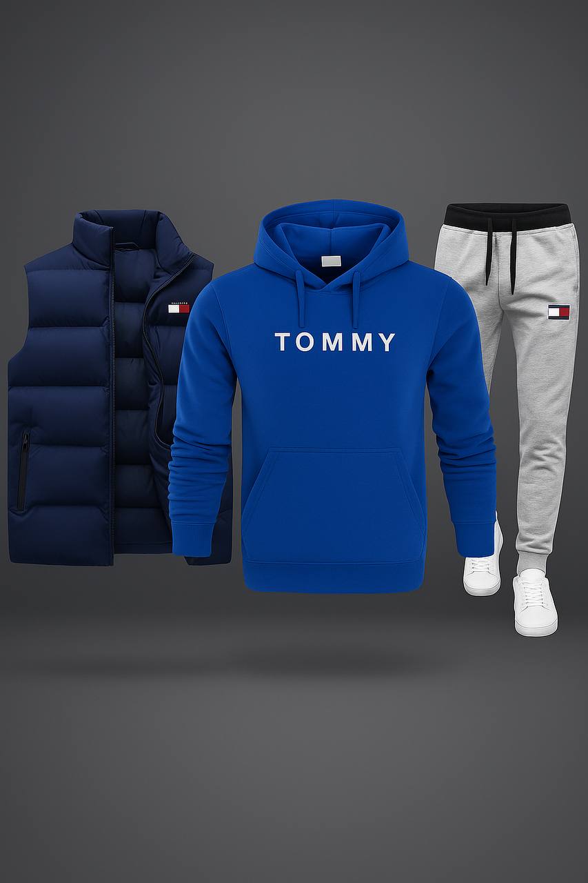 Ensemble Tommy™ – Gilet sans manches, sweat à capuche et pantalon assorti